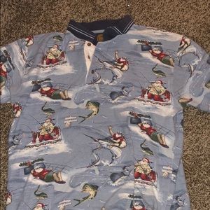 Santa fishing polo